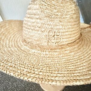 RB Straw Fedora Sun Hat with Gold Chain Accent - RB Hat